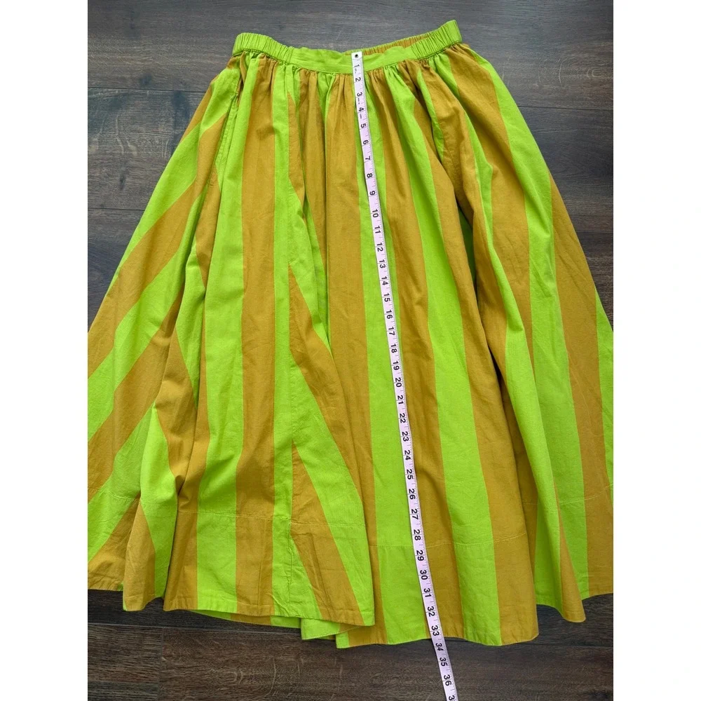 Free People Lowen Stripe Cotton Midi Skirt Women Medium NWT